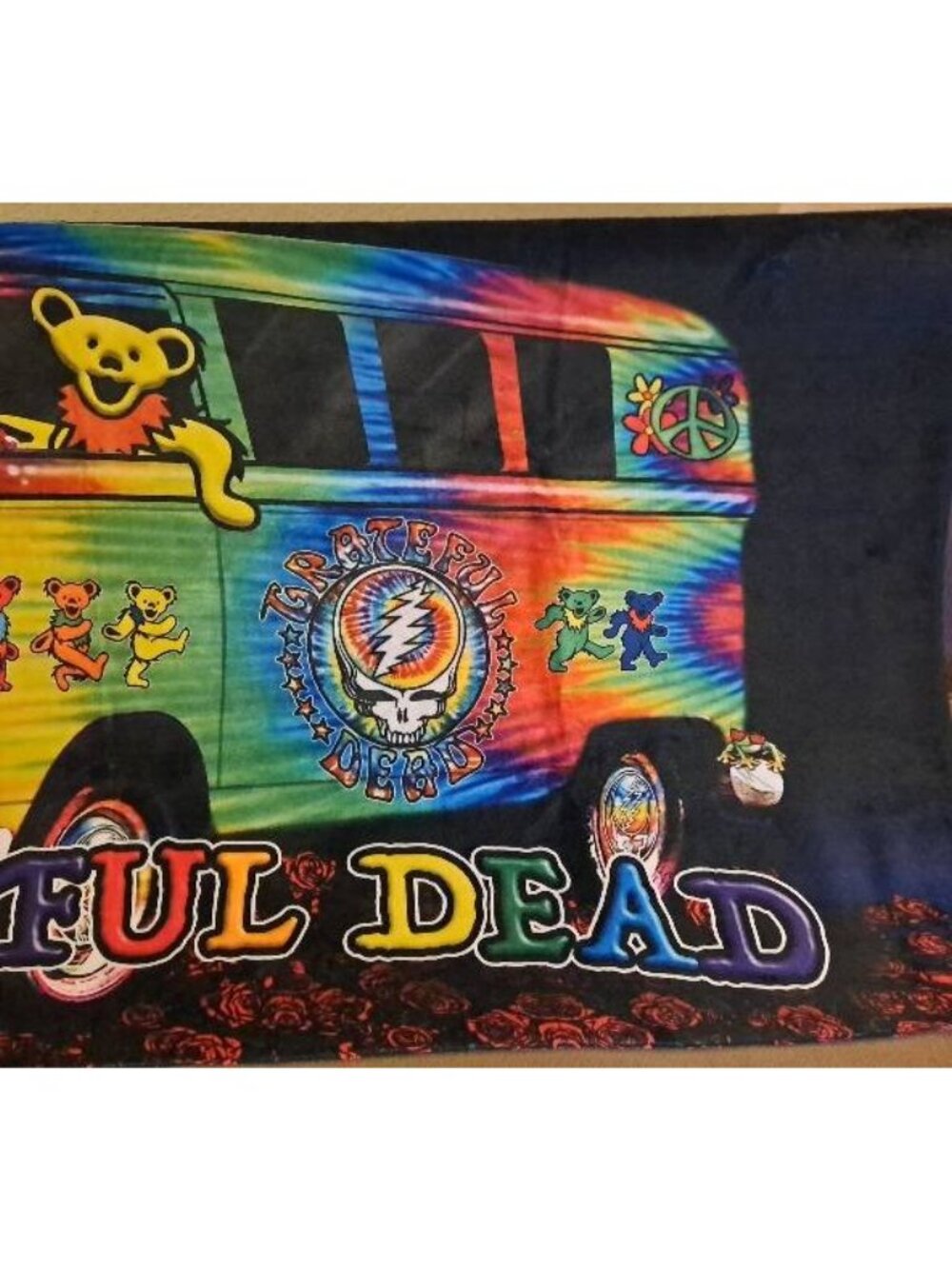 New Tie Dye Bear Skull Grateful Dead Beach Bath Pool Gift Towel Cotton Van Bus - Picture 3 of 3